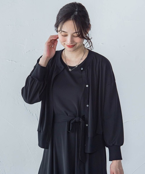 LAUTREAMONT（ロートレアモン）の「【WEB限定】ひやさらシワレスライトカーディガン≪洗濯機で洗える≫（カーディガン/ボレロ・レディース・ブラック/ブルー/ネイビー/ベージュ・9号）」の6枚目の写真