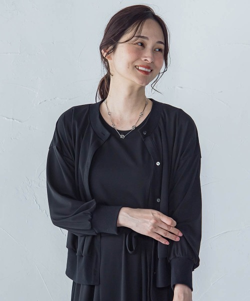 LAUTREAMONT（ロートレアモン）の「【WEB限定】ひやさらシワレスライトカーディガン≪洗濯機で洗える≫（カーディガン/ボレロ・レディース・ブラック/ブルー/ネイビー/ベージュ・9号）」の7枚目の写真