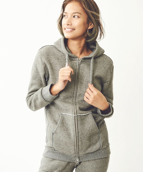 mikomori(ミコモリ)の「FRONT ZIP PARKA(パーカー・レディース・ネイビー/グレー・FREE)」の10枚目の写真