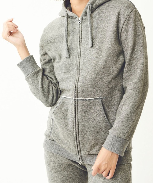 mikomori(ミコモリ)の「FRONT ZIP PARKA(パーカー・レディース・ネイビー/グレー・FREE)」の16枚目の写真