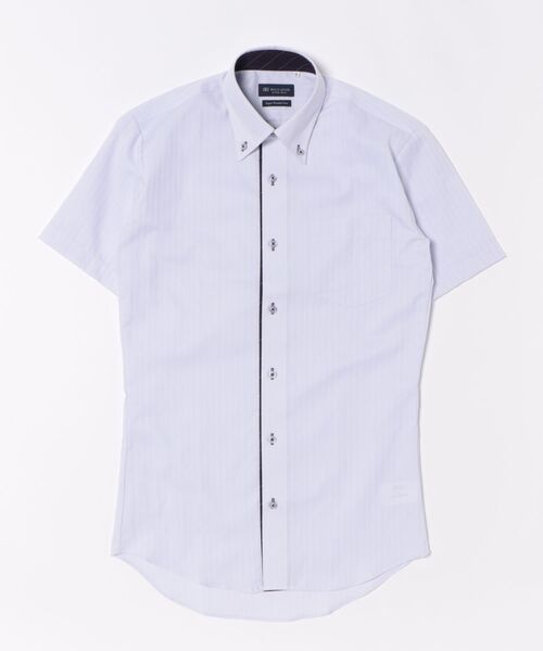 TOKYO SHIRTS（トウキョウシャツ）の「【超形態安定】 形態安定ノンアイロン ボタンダウン 半袖ビジネスワイシャツ（ビジネスシャツ・メンズ・パープル・首回り41cm/首回り42cm/首回り37cm/首回り39cm/首回り43cm）」の6枚目の写真