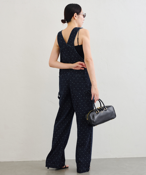 セール】ドットデニムオーバーオール（サロペット/オーバーオール）｜U
