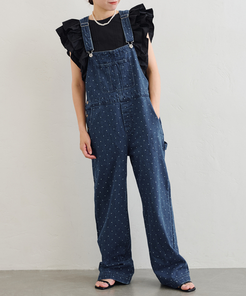 U by SPICK&SPAN（ユーバイスピックアンドスパン）の「ドットデニムオーバーオール（サロペット/オーバーオール・レディース・ネイビー/ブルー・36/38）」の19枚目の写真