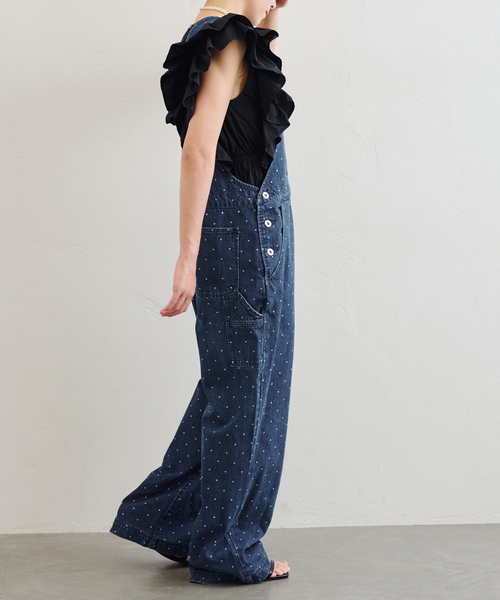 U by SPICK&SPAN（ユーバイスピックアンドスパン）の「ドットデニムオーバーオール（サロペット/オーバーオール・レディース・ネイビー/ブルー・36/38）」の9枚目の写真