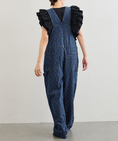 U by SPICK&SPAN（ユーバイスピックアンドスパン）の「ドットデニムオーバーオール（サロペット/オーバーオール・レディース・ネイビー/ブルー・36/38）」の10枚目の写真
