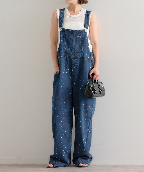 U by SPICK&SPAN（ユーバイスピックアンドスパン）の「ドットデニムオーバーオール（サロペット/オーバーオール・レディース・ネイビー/ブルー・36/38）」の7枚目の写真