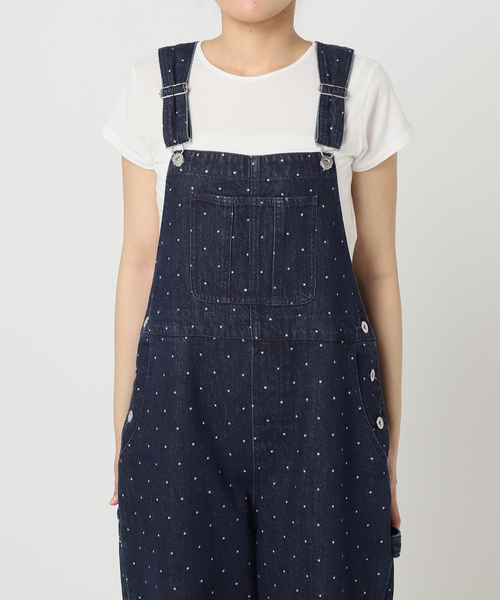 spick&span オーバーオール ドットデニムオーバーオール（サロペット/オーバーオール）｜U