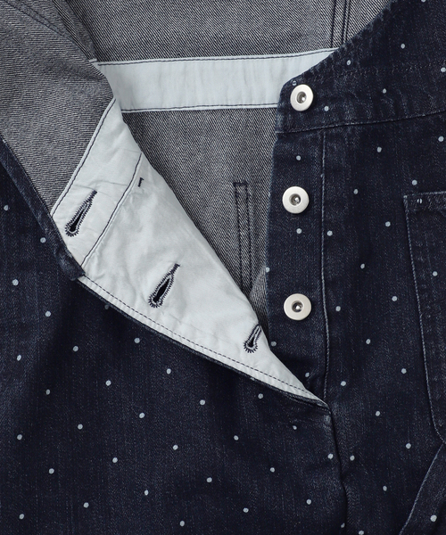 ドットデニムオーバーオール（サロペット/オーバーオール）｜U