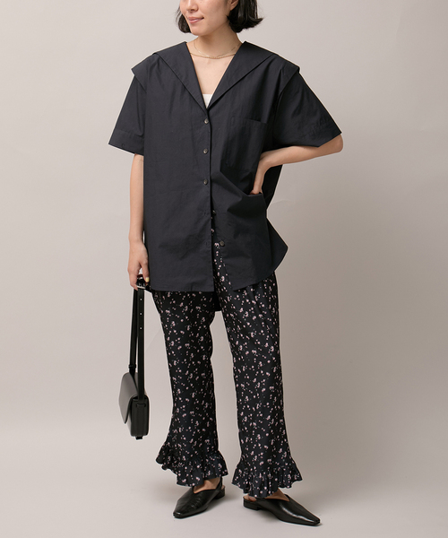 Bonum(ボナム)の「タイプライター セーラーカラーシャツ(シャツ/ブラウス・レディース・ネイビー・FREE)」の5枚目の写真