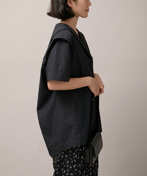 Bonum(ボナム)の「タイプライター セーラーカラーシャツ(シャツ/ブラウス・レディース・ネイビー・FREE)」の11枚目の写真