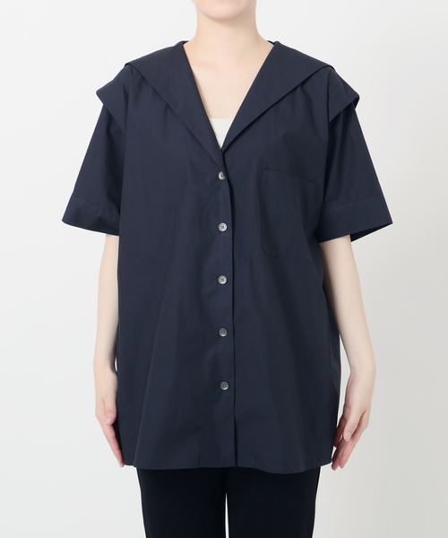 Bonum(ボナム)の「タイプライター セーラーカラーシャツ(シャツ/ブラウス・レディース・ネイビー・FREE)」の14枚目の写真