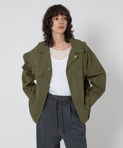 ASTRAET（アストラット）の「＜ASTRAET＞ミリタリーシャツ UNISEX（シャツ/ブラウス・レディース・ブラック/ダークグリーン・FREE）」の6枚目の写真