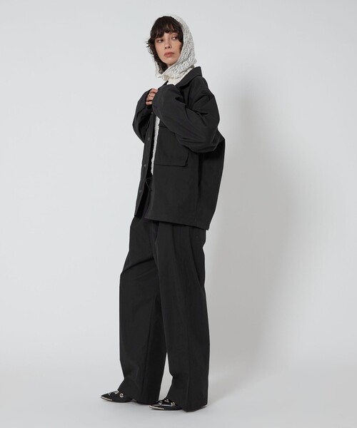 ASTRAET（アストラット）の「＜ASTRAET＞ミリタリーシャツ UNISEX（シャツ/ブラウス・レディース・ブラック/ダークグリーン・FREE）」の3枚目の写真