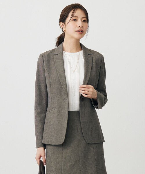 洗える】T/Rアルガンシルク テーラード ジャケット（テーラード