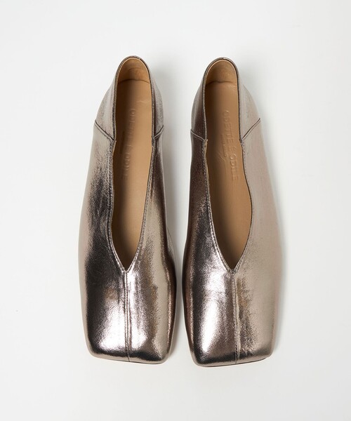 セール】オブリークスクエアトゥフラット15↓↑（パンプス）｜ODETTE E