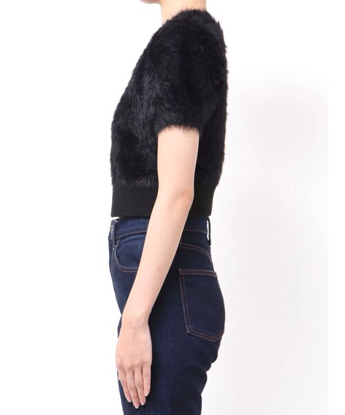 MERCURYDUO(マーキュリーデュオ)の「ファーライクシャギークロップドパフニット(ニット/セーター・レディース・その他1/アイボリー/ブラック・FREE)」の12枚目の写真