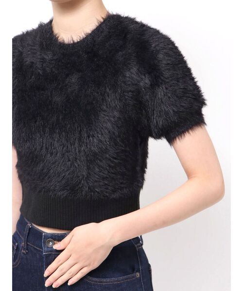 MERCURYDUO(マーキュリーデュオ)の「ファーライクシャギークロップドパフニット(ニット/セーター・レディース・その他1/アイボリー/ブラック・FREE)」の21枚目の写真