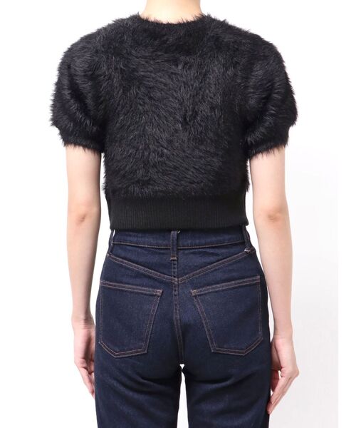 ファーライクシャギークロップドパフニット（ニット/セーター