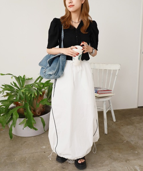 ROOPTOKYO(ループトウキョウ)の「サイドライン バルーンスカート(スカート・レディース・ホワイト/ブラック/ブルー・FREE)」の16枚目の写真