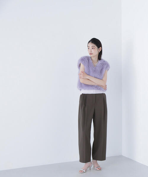 NATURAL BEAUTY BASIC（ナチュラルビューティーベーシック）の「◇【BLANC】ツイルタックバレルパンツ（その他パンツ・レディース・キャメル/ダークカーキ・SMALL/MEDIUM）」の21枚目の写真