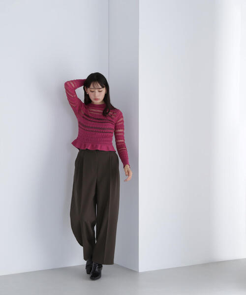 NATURAL BEAUTY BASIC（ナチュラルビューティーベーシック）の「◇【BLANC】ツイルタックバレルパンツ（その他パンツ・レディース・キャメル/ダークカーキ・SMALL/MEDIUM）」の10枚目の写真