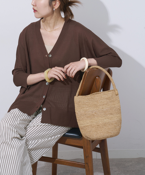 JOURNAL STANDARD relume（ジャーナルスタンダード　レリューム）の「シアードルマンカーディガン（カーディガン/ボレロ・レディース・ホワイト系その他/ブラウン/レッド/ブラック・FREE）」の3枚目の写真