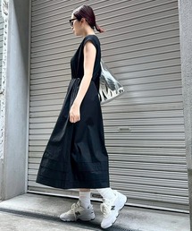 【SINN】切り替えワンピース　ドローコード　異素材