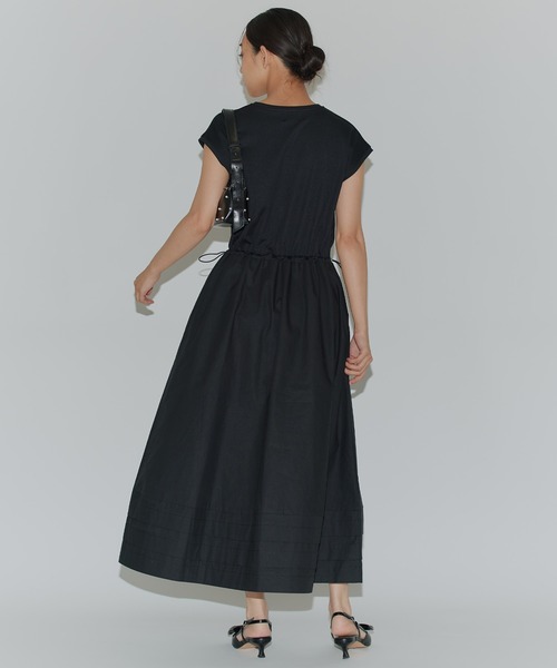 Narcissus(ナルシス)の「【SINN】切り替えワンピース ドローコード 異素材(ワンピース・レディース・ブラック/ホワイト・FREE)」の16枚目の写真