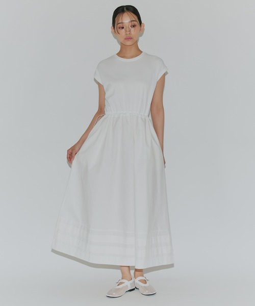 Narcissus(ナルシス)の「【SINN】切り替えワンピース ドローコード 異素材(ワンピース・レディース・ブラック/ホワイト・FREE)」の15枚目の写真