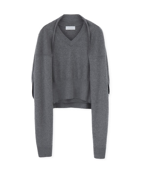 ADAM ET ROPE'（アダムエロペ）の「ラップストールコンビノースリーブプルオーバー（ニット/セーター・レディース・ラベンダー/ブラウン/グレー・FREE）」の17枚目の写真