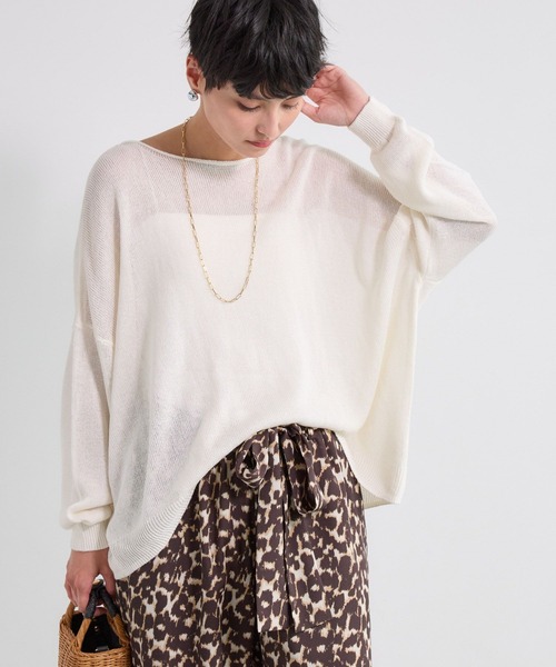 BARNYARDSTORM（バンヤードストーム）の「BARNYARDSTORM / ライトワイドペーパーニット / ハンドウォッシャブル（ニット/セーター・レディース・イエロー/ホワイト/ブラック・FREE）」の10枚目の写真