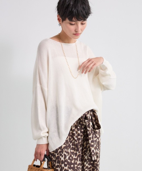 BARNYARDSTORM（バンヤードストーム）の「BARNYARDSTORM / ライトワイドペーパーニット / ハンドウォッシャブル（ニット/セーター・レディース・イエロー/ホワイト/ブラック・FREE）」の11枚目の写真