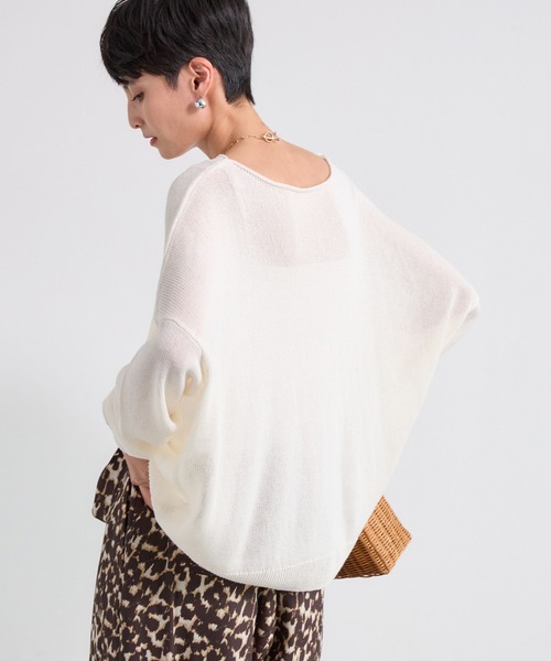 BARNYARDSTORM（バンヤードストーム）の「BARNYARDSTORM / ライトワイドペーパーニット / ハンドウォッシャブル（ニット/セーター・レディース・イエロー/ホワイト/ブラック・FREE）」の12枚目の写真