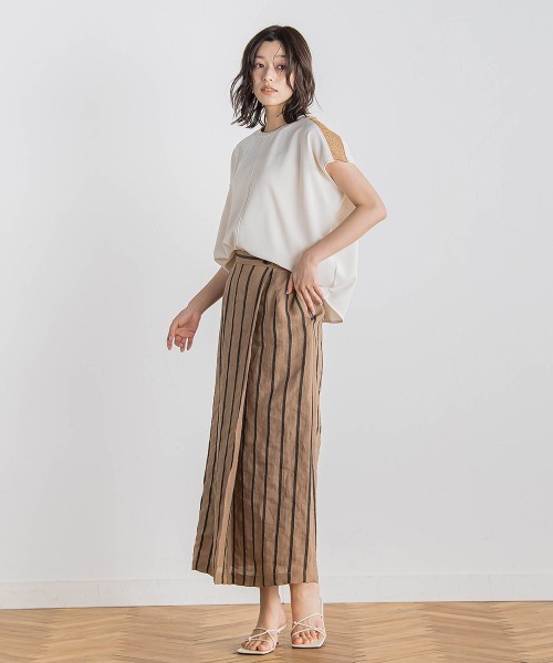Droite lautreamont(ドロワットロートレアモン)の「【WEB限定】カットジョーゼット肩ラメプルオーバー≪手洗い可能≫(Tシャツ/カットソー・レディース・オフホワイト/ブラック/ベージュ/ブルー・M)」の13枚目の写真