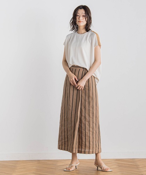 Droite lautreamont(ドロワットロートレアモン)の「【WEB限定】カットジョーゼット肩ラメプルオーバー≪手洗い可能≫(Tシャツ/カットソー・レディース・オフホワイト/ブラック/ベージュ/ブルー・M)」の16枚目の写真