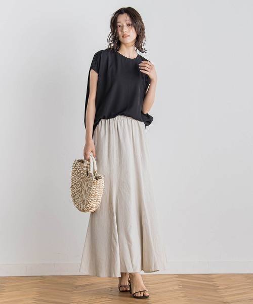 Droite lautreamont(ドロワットロートレアモン)の「【WEB限定】カットジョーゼット肩ラメプルオーバー≪手洗い可能≫(Tシャツ/カットソー・レディース・オフホワイト/ブラック/ベージュ/ブルー・M)」の22枚目の写真