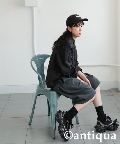 antiqua(アンティカ)の「裏毛ハーフパンツ(その他パンツ・レディース・ダークグレー/ブラック・MEDIUM/LARGE)」の11枚目の写真