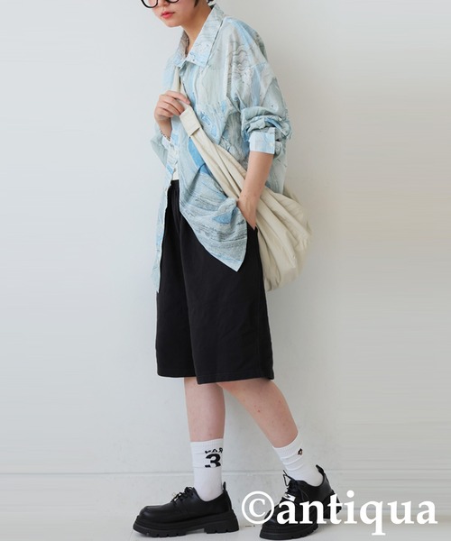 antiqua(アンティカ)の「裏毛ハーフパンツ(その他パンツ・レディース・ダークグレー/ブラック・MEDIUM/LARGE)」の4枚目の写真