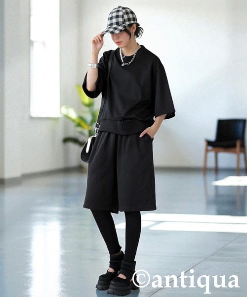 antiqua(アンティカ)の「裏毛ハーフパンツ(その他パンツ・レディース・ダークグレー/ブラック・MEDIUM/LARGE)」の5枚目の写真