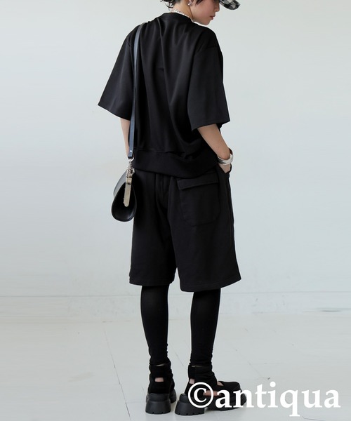 antiqua(アンティカ)の「裏毛ハーフパンツ(その他パンツ・レディース・ダークグレー/ブラック・MEDIUM/LARGE)」の6枚目の写真