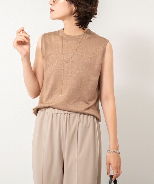 NOLLEY’S Sophi(ノーリーズソフィ)の「《アンサンブル対応》《手洗い可能》W混ラメハイネックプルオーバーニット(ニット/セーター・レディース・サックスブルー/グレー/イエロー/キャメル・38/36)」の1枚目の写真