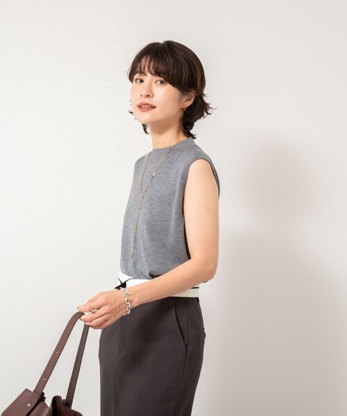 NOLLEY’S Sophi(ノーリーズソフィ)の「《アンサンブル対応》《手洗い可能》W混ラメハイネックプルオーバーニット(ニット/セーター・レディース・サックスブルー/グレー/イエロー/キャメル・38/36)」の18枚目の写真