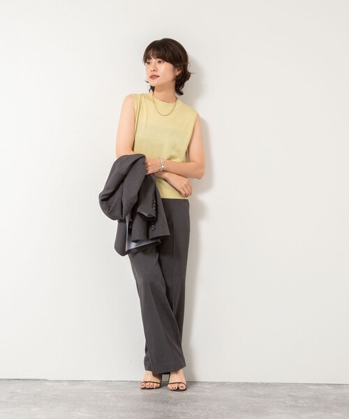 NOLLEY’S Sophi(ノーリーズソフィ)の「《アンサンブル対応》《手洗い可能》W混ラメハイネックプルオーバーニット(ニット/セーター・レディース・サックスブルー/グレー/イエロー/キャメル・38/36)」の13枚目の写真