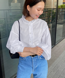 【未使用に近い】SLOBE IENA ホワイト 半袖シャツ フリーサイズ SLOBE IENA｜スローブイエナのシャツ/ブラウス（ホワイト/白色系