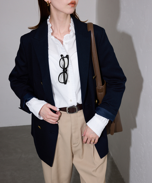 SLOBE IENA（スローブイエナ）の「《追加》ミニフリルブラウス（シャツ/ブラウス・レディース・ホワイト/グレー・FREE）」の11枚目の写真