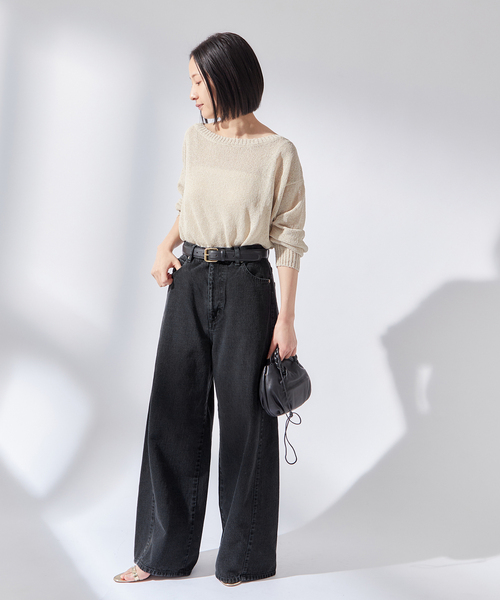 journal standard L'essage（ジャーナルスタンダードレサージュ）の「《追加2》【金子綾さん着用】Side Seam デニム（デニムパンツ・レディース・ブラック/ダークブルー・36/38）」の3枚目の写真