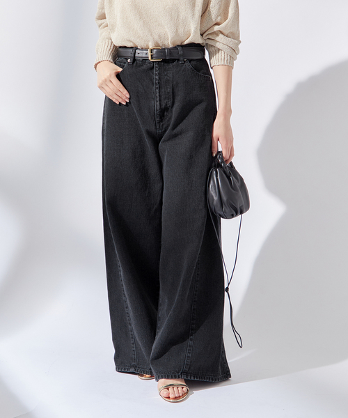 journal standard L'essage（ジャーナルスタンダードレサージュ）の「《追加2》【金子綾さん着用】Side Seam デニム（デニムパンツ・レディース・ブラック/ダークブルー・36/38）」の6枚目の写真