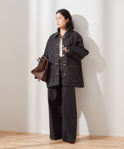 journal standard L'essage（ジャーナルスタンダードレサージュ）の「《追加2》【金子綾さん着用】Side Seam デニム（デニムパンツ・レディース・ブラック/ダークブルー・36/38）」の8枚目の写真