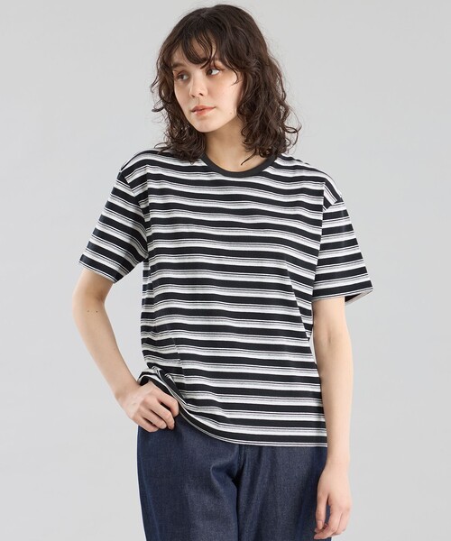 MACKINTOSH PHILOSOPHY（ﾏｯｷﾝﾄｯｼｭ ﾌｨﾛｿﾌｨｰ）の「GREY LABEL マルチボーダーカットソー（Tシャツ/カットソー・レディース・レッド系その他/グリーン/ブルー系その他3/ブラック・6/2）」の2枚目の写真