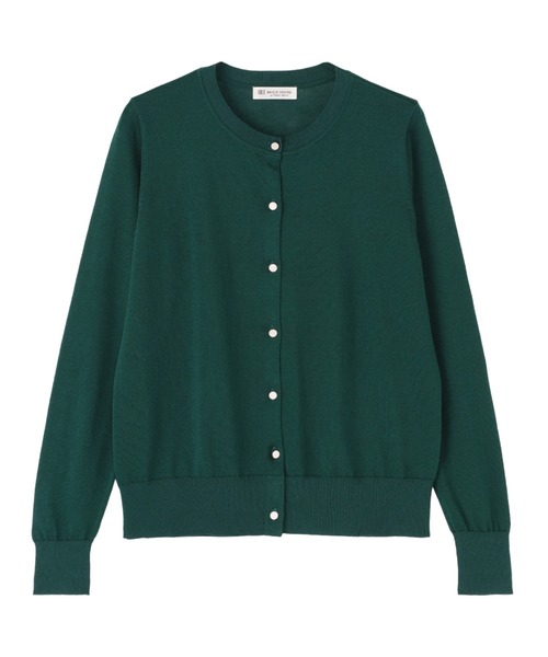 TOKYO SHIRTS（トウキョウシャツ）の「ハイゲージ クルーネックカーディガン（カーディガン/ボレロ・レディース・グリーン/ブラック・M/L）」の2枚目の写真